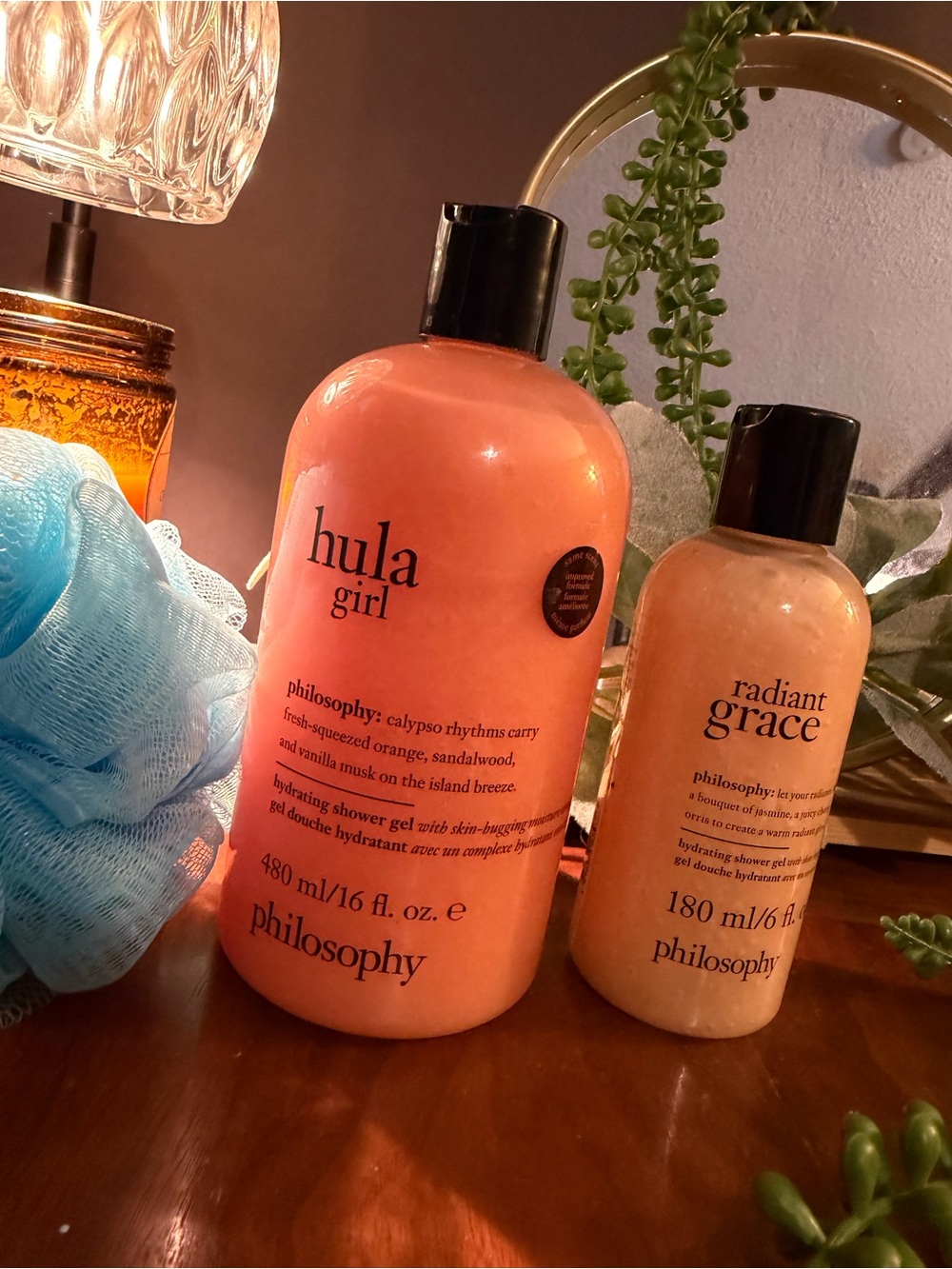 Double bundle : Philosophy Hula Girl 16oz + radiant grace 6oz Shower Gel